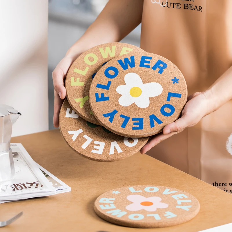 

1PC Cork Pad Coaster Set Kitchen Table Placemats Heat Resistant Mats and Pads Plate Pad Table Decoration Accessories Placemat
