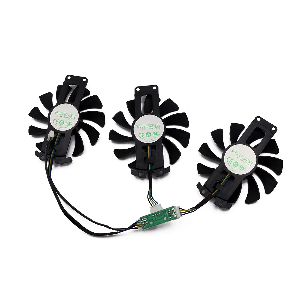 Комплект из 3 вентиляторов 75 мм 4PIN GA81S2U для видеокарт ZOTAC Geforce GTX 980 4GD5 и GTX 970 AMP 4G. Подарок. (art.: 3920da7e746ca) - 3920da7e746ca