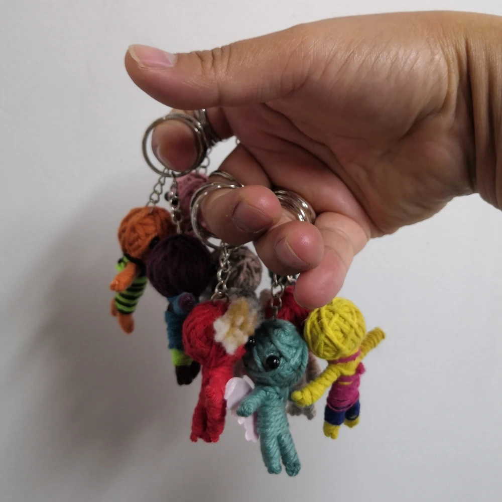 

10PCS Voodoo Doll Keyrings Customized Hand Made Voodoo Doll Keychains Birthday Party Bag Fillers