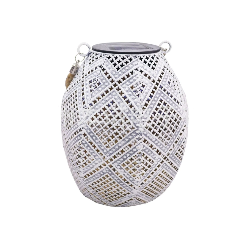 

Retro Imitation Cloth Pattern Solar Powered Lantern Outdoor Garden Decor Light