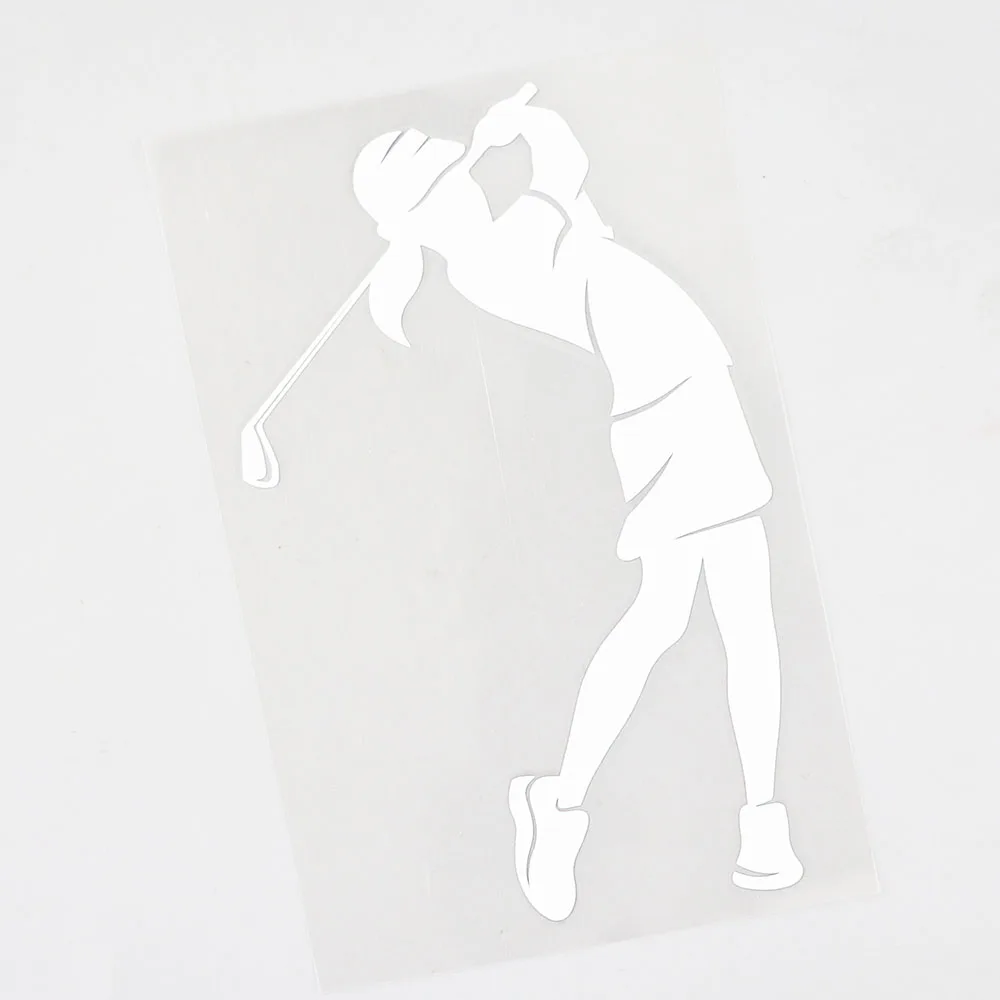 YJZT 10 4 см × 17 2 Женская виниловая наклейка-утюжок для гольфа черная/серебристая