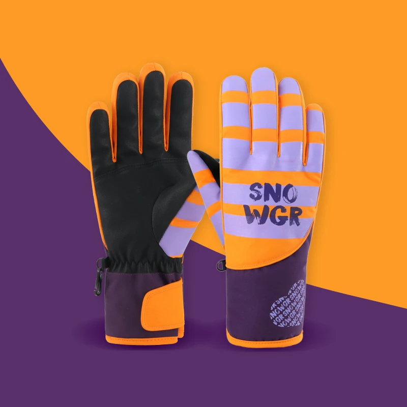 Женские водонепроницаемые зимние лыжные перчатки с тепловой подкладкой для