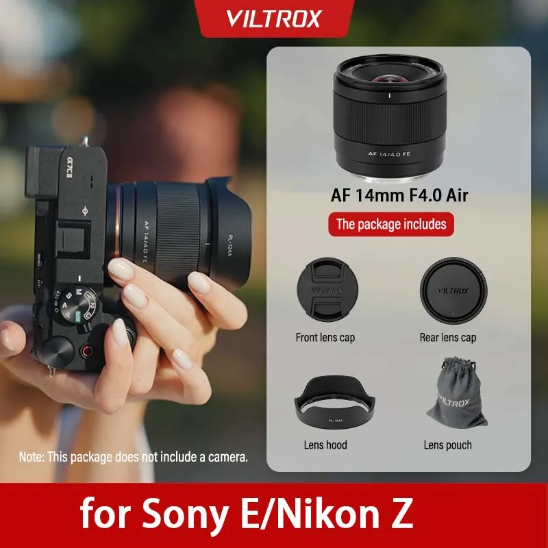 Фото Объектив Viltrox AF14mm F4.0 Air E/Z с автофокусом и большой апертурой для камер Nikon Z Z 6II Z 7II, Sony E A7C A7C II A7M3 №1