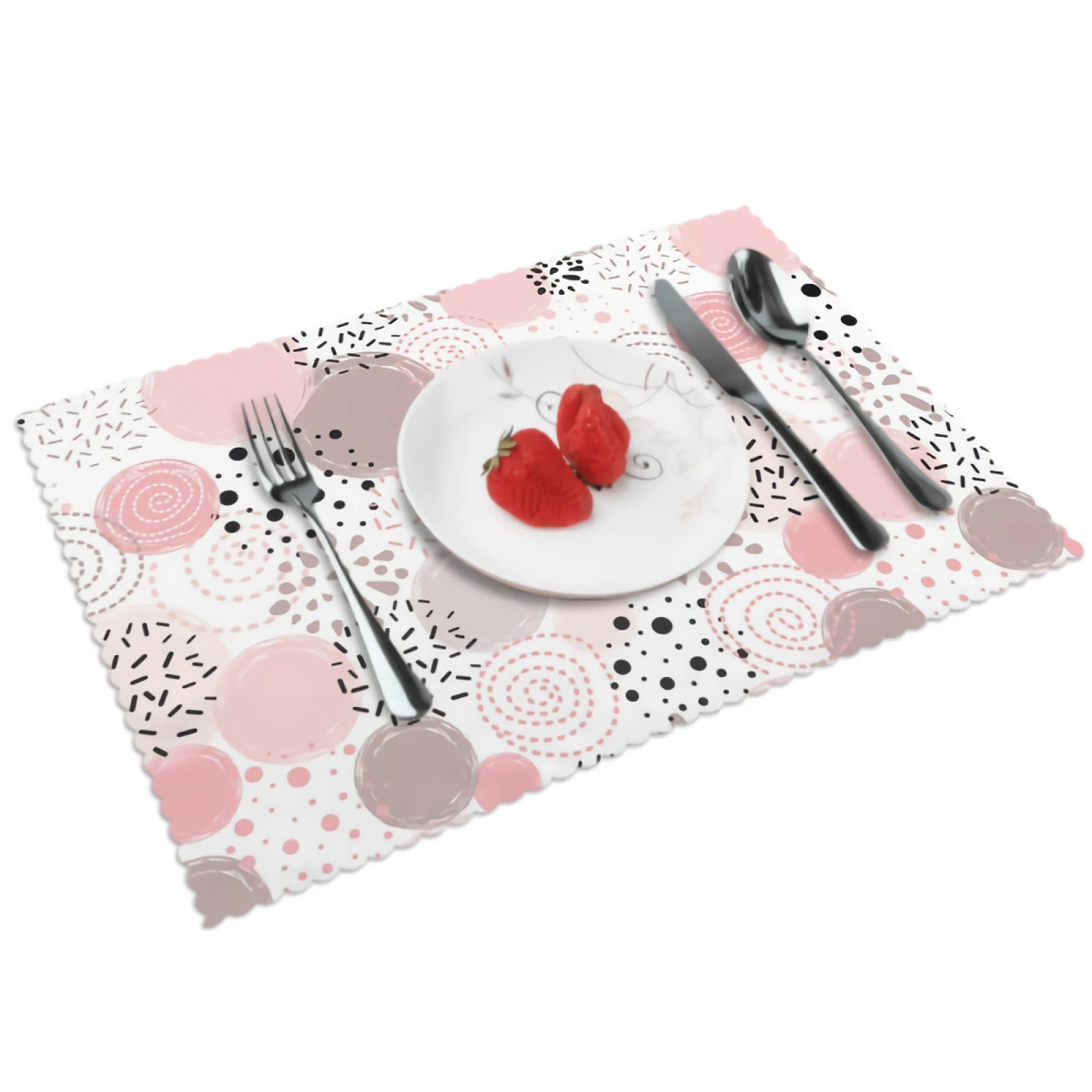

Cute Polka Dot Placemats for Dining Table Set of 4 Rectangular Heat Resistant Washable Place Mat