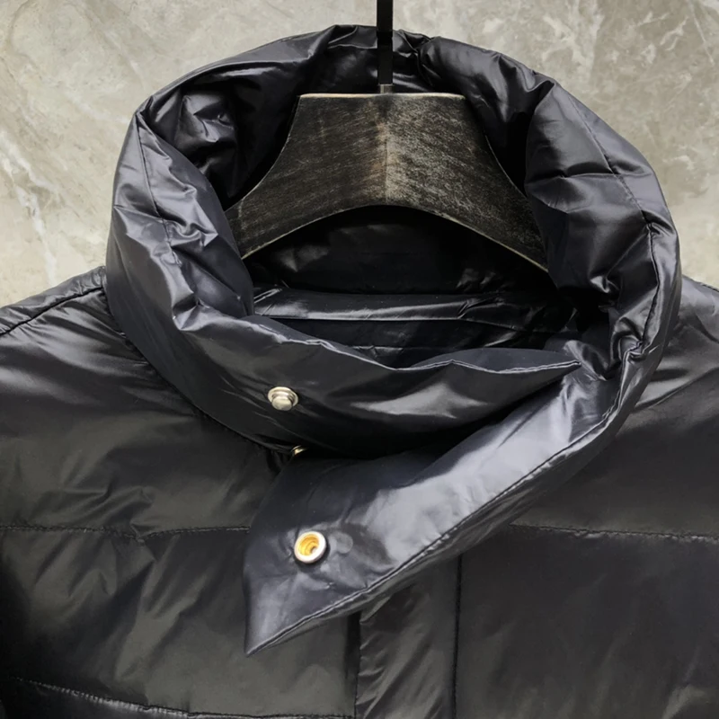TB TNOM Jackets 4-bar Stripe Winter Men's Boutique Thick Puffer Fashion Brand Down-Filled Korean Designs Loose Casual Male Coat