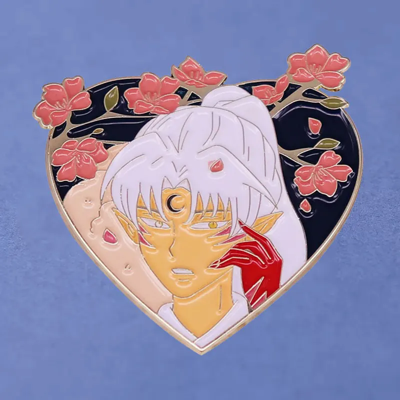 

Inuyasha Under The Romantic Cherry Trees Sesshoumaru Lapel Pins Backpack Jeans Enamel Brooch Badge Women Fashion Jewelry Gifts
