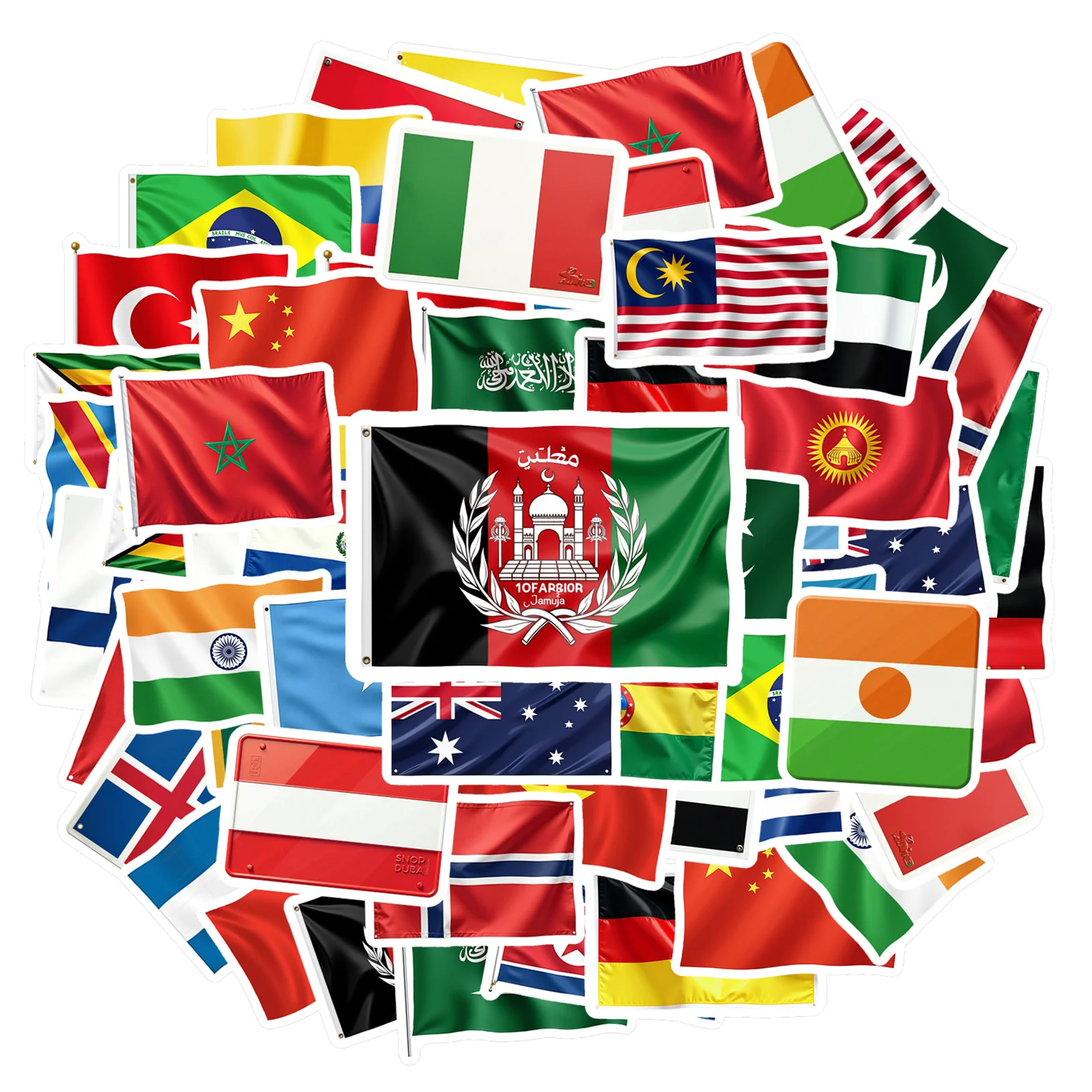 

50 шт. наклейки с флагами стран из ПВХ