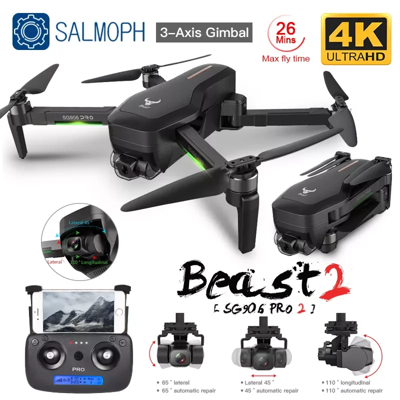 

2020 SG906 PRO 2 Drone GPS 3-Axis gimbal with 4K 5G WIFI Dual Camera professional ESC 50X Zoom Brushless Quadcopter RC Drone