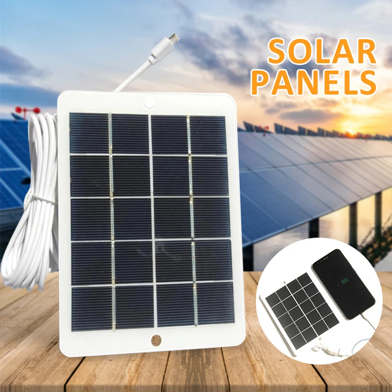 3W 5V Solar Charging Panel Outdoor Hiking Waterproof Camera Security Surveillance Solar Panel Camping Accessories