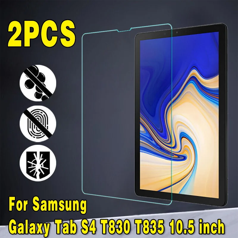 

2Pcs Tempered Glass for Samsung Galaxy Tab S4 T830 T835 10.5" 9H Anti-fingerprint Full Film Tablet Cover Screen Protector