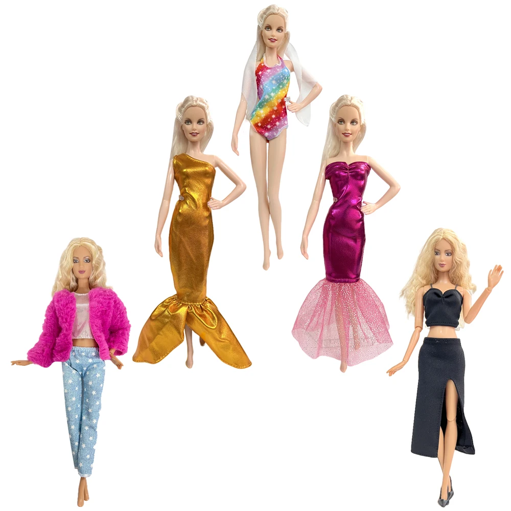 

NK 5 Set Hot Sell Different Styles Doll Noble Clothes Fashion Skirts Casual Swimwear For Barbie Accessories Doll Girl Gift Toy