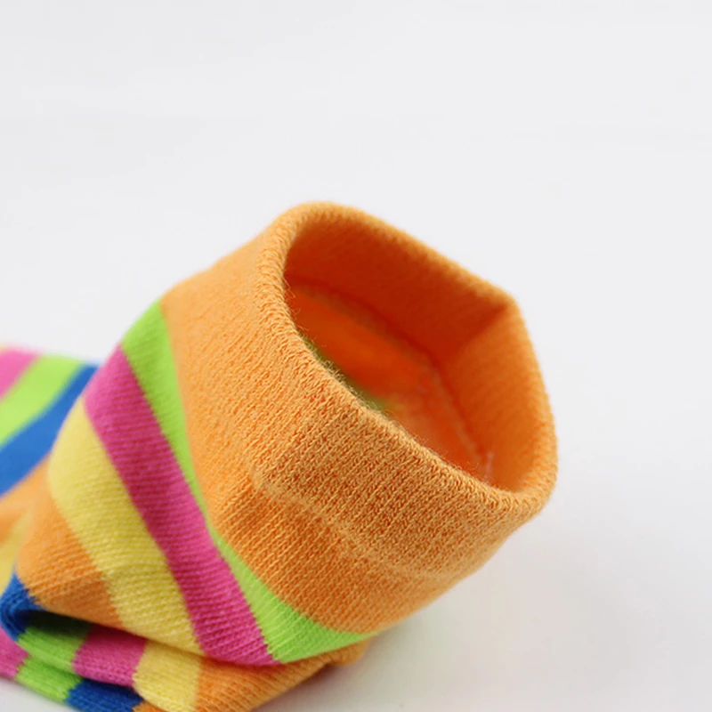 Women Fashion Colorful Five Fingers Socks Autumn Winter Fashion Striped Printed Separated Toes Socks Cotton Medium Tube Socks