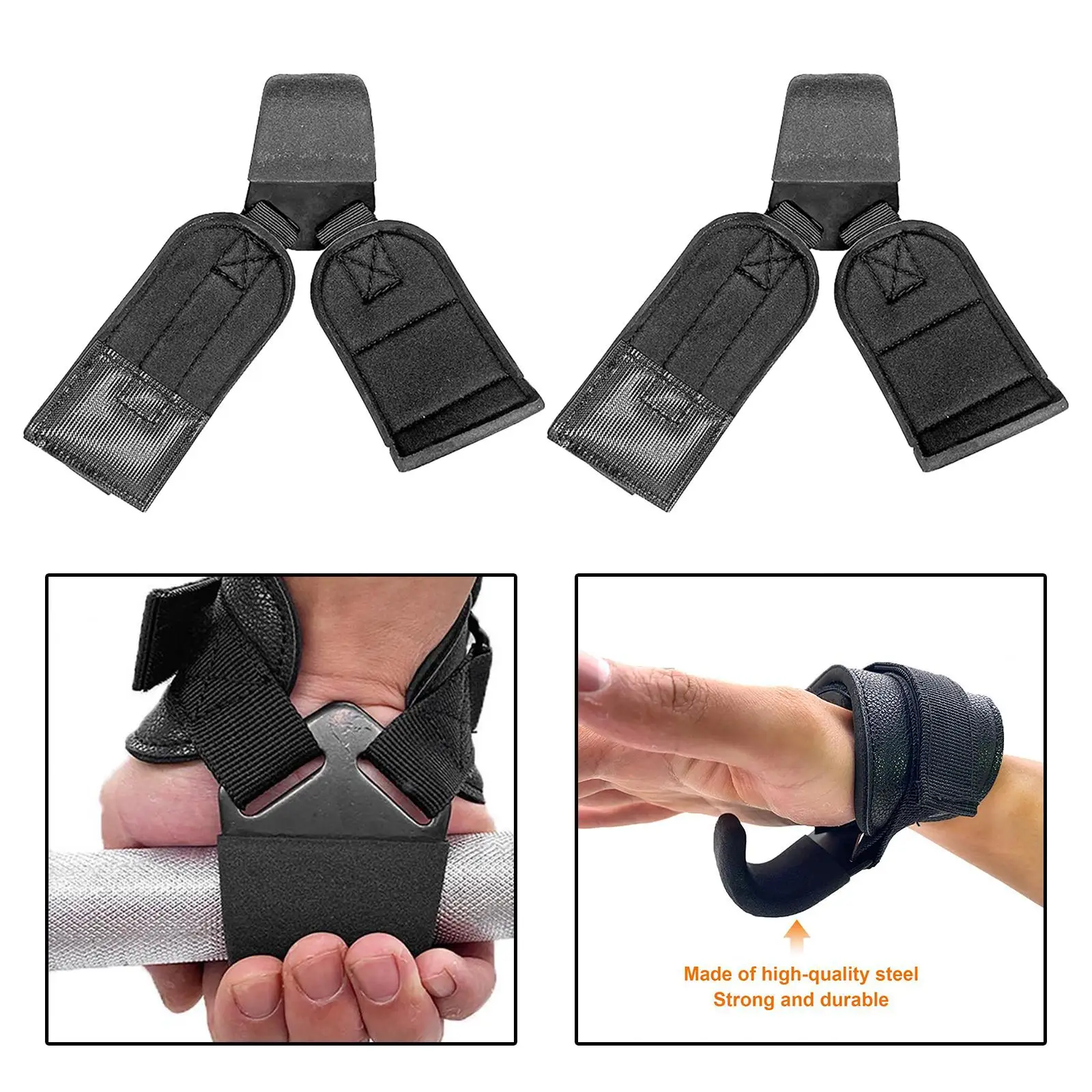 

1 Pair Weight Lifting Wrist Strap with Hook Heavy Duty Weight Wrist Straps Weight Lifting Hook for Strength Training