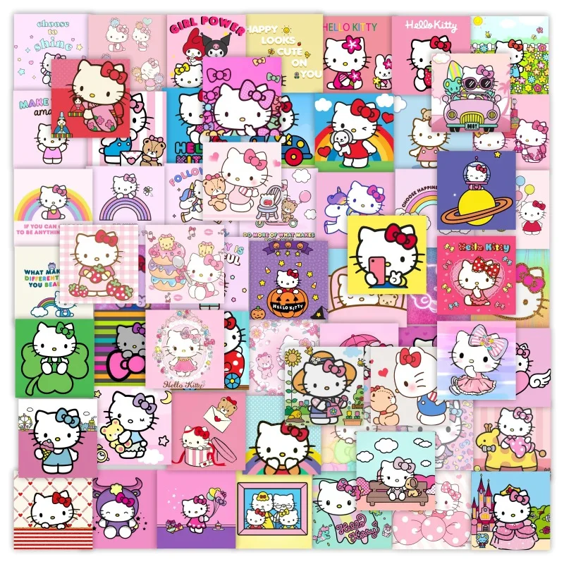 

63 Kuromi Stickers Cartoon Image Kuromi HelloKitty Gift Bag Graffiti Stickers Skateboard Guitar Waterproof