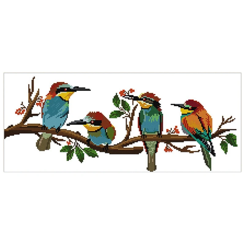 

Наборы для вышивки крестиком 14 карат, тканевые наборы для вышивки, удобные узоры для начинающих, Птица на ветке