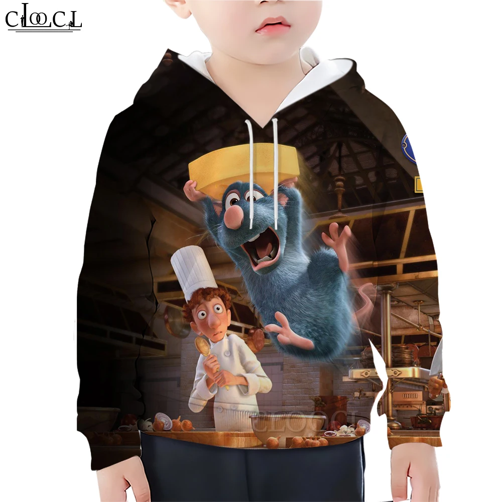 

CLOOCL Kids Hoodie Anime Movie Ratatouille Cartoon 3D Pattern Print Boy Girl Long Sleeve Hooded Daughter Clothing Child Pullover