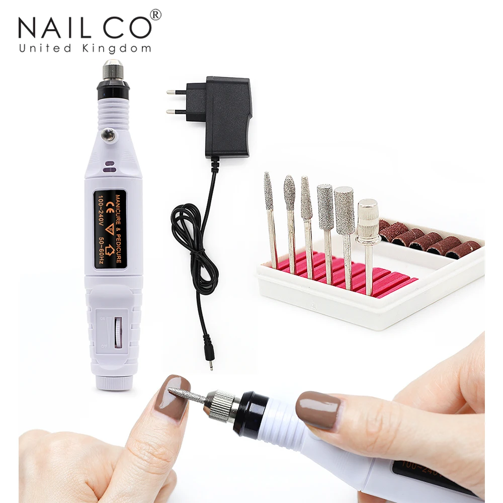 

NAILCO инструменты для полировки ногтей пилка портативное оборудование профессиональная 20000 ОБ/мин Электрическая дрель для ногтей Набор для педикюра удаление