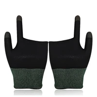 r91a 1 pair two finger gaming finger sleeves seamless mobile game gloves sweat proof touch screen finger cots for lolroscod