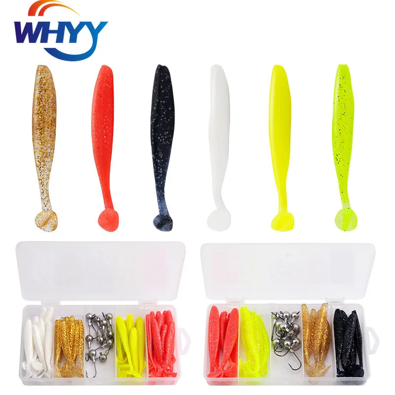 

T-tailed Soft Worm Fishing Lure Lead Hook Micro Object Simulated Floating Bait Long Throw Bass Mandarin Fish Road Sub False Bait