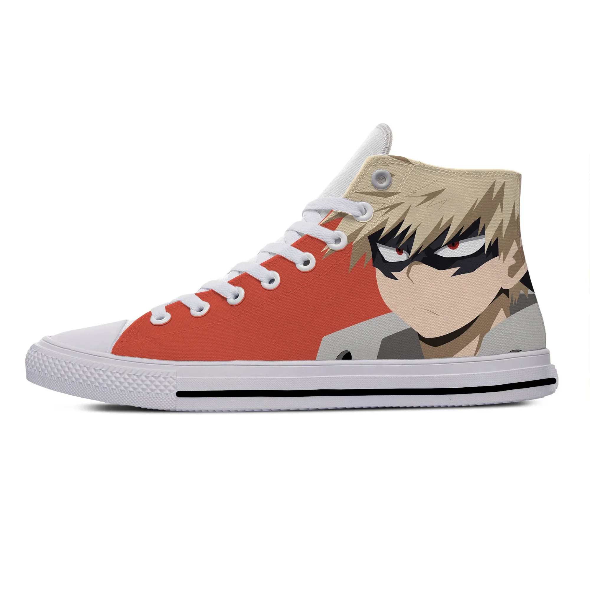 Фото Повседневная тканевая обувь в стиле аниме My Hero Academia Bakugou Katsuki, легкие дышащие кроссовки с 3D принтом для мужчин и женщин №4