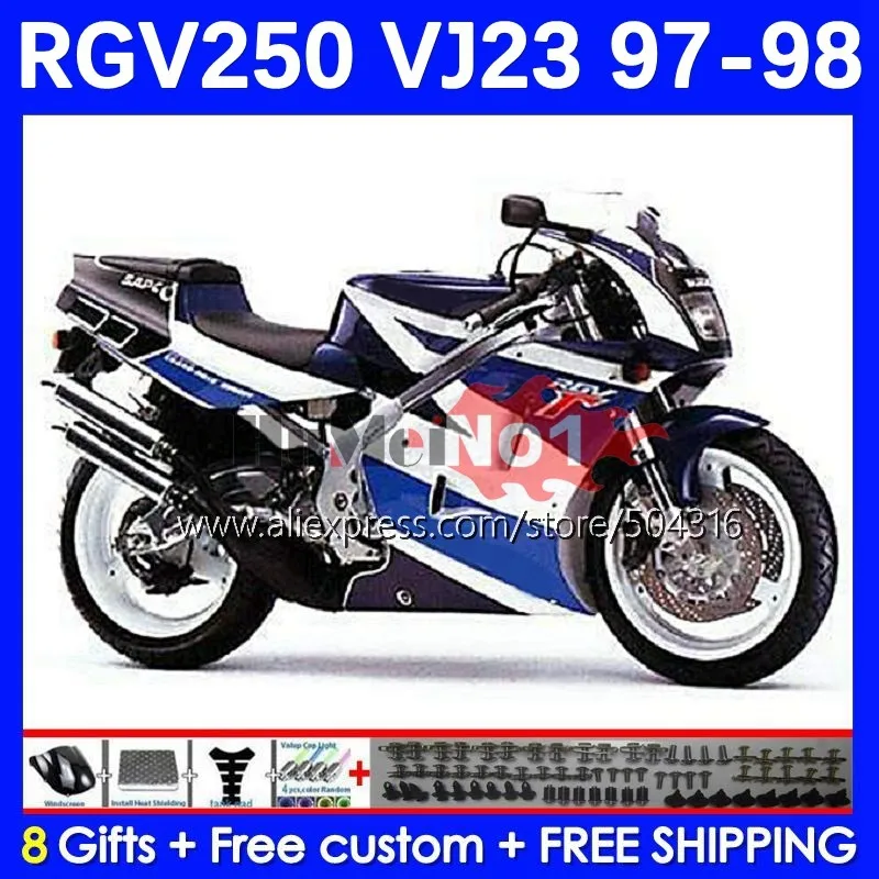 

Body Kit For RGVT250 SAPC RGVT RGV 250 CC VJ23 97-98 42No.122 RGV-250 VJ 23 RGVT-250 RGV250 97 98 1997 1998 Fairing Blue White