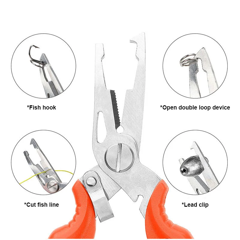 

Miss Rope Hook Stainless Steel Automatic Return Hook Remover Fixed Lock Durable Lure Pliers Fishing Scissors Fishing Pliers