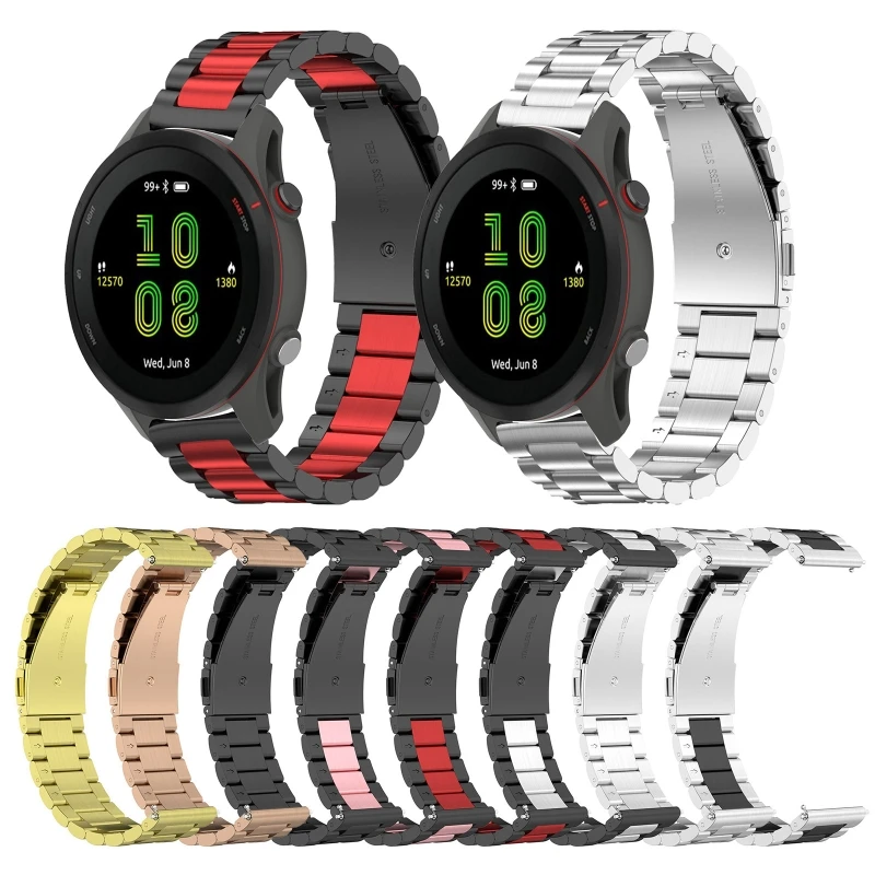 

Stainless Steel Band Compatible with GarminVivoactive 4 Watch Durable Metal Buckle Strap Replace Wristband Quick Release H8WD
