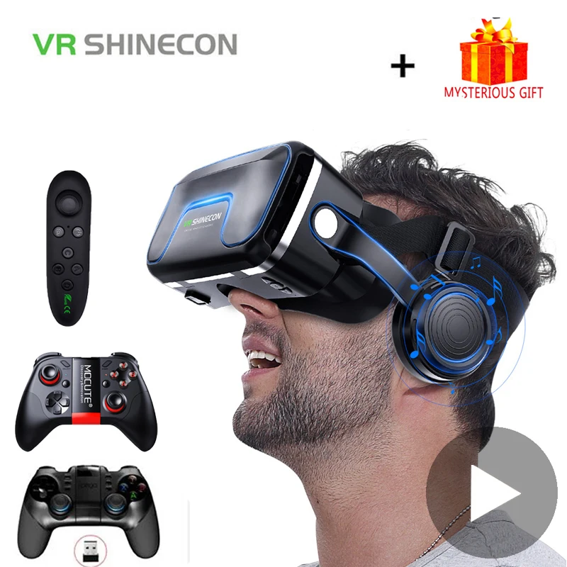 VR Shinecon 10 0 вр видео шлем 3D очки виртуальной реальности для iPhone Android смартфон смарт