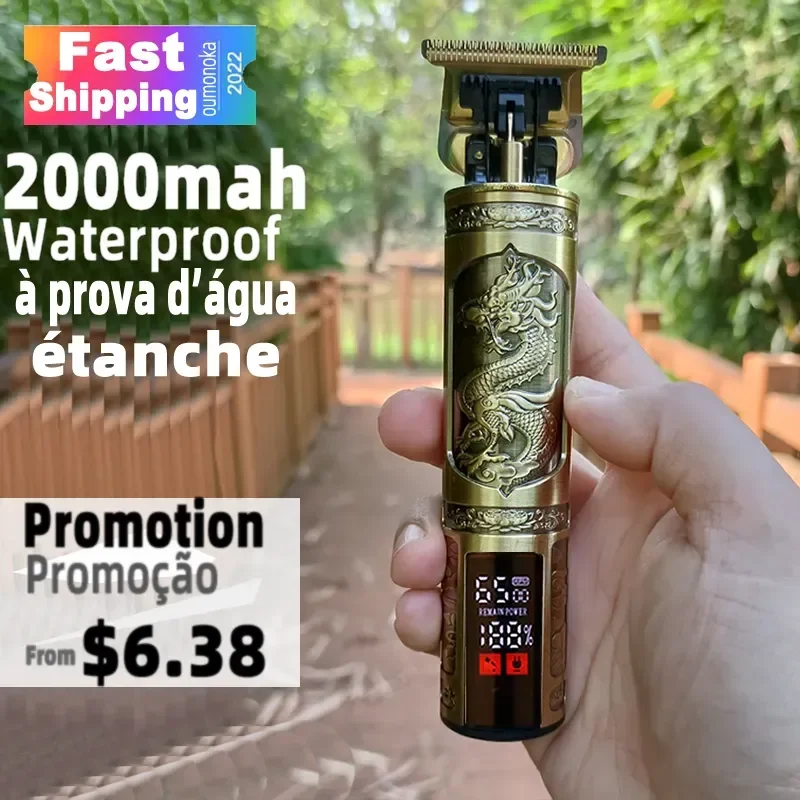 

T9 0mm Professional Hair Clipper Beard Trimmer Rechargeable Men Hair Shaver Beard Barber Hair Cut Cutting Machine