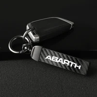 leather carbon fible car keychain 360 degree rotating horseshoe key rings for fiat abarth 595 abarth 500 abarth 124 spider car