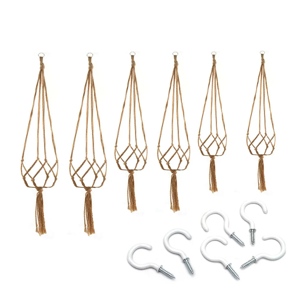 

Hanging Planter Rope Pot Macrame Hanger Juteflower Holder Basket Hangers Container