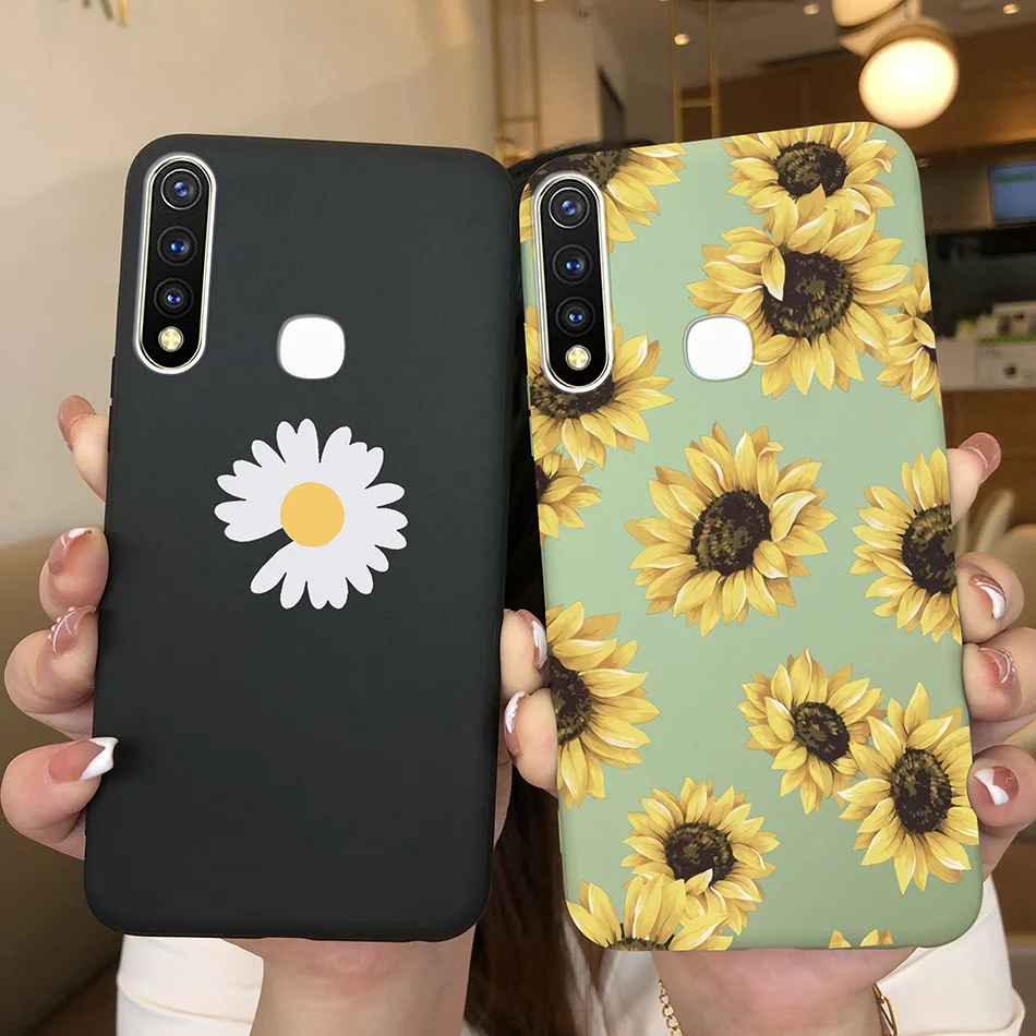 Фото Чехол С Рисунком бабочки и сердца для Vivo Y19 U3 VIVO Y19 vivo U3 Y 19 U 3, Мягкая силиконовая задняя крышка из ТПУ, искусственная кожа, чехол, милая мультяшная Маргаритка №2
