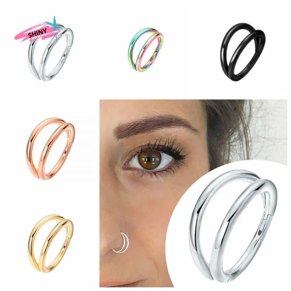 Креативный двухслойный пирсинг ноздрей из нержавеющей стали гальваника спираль