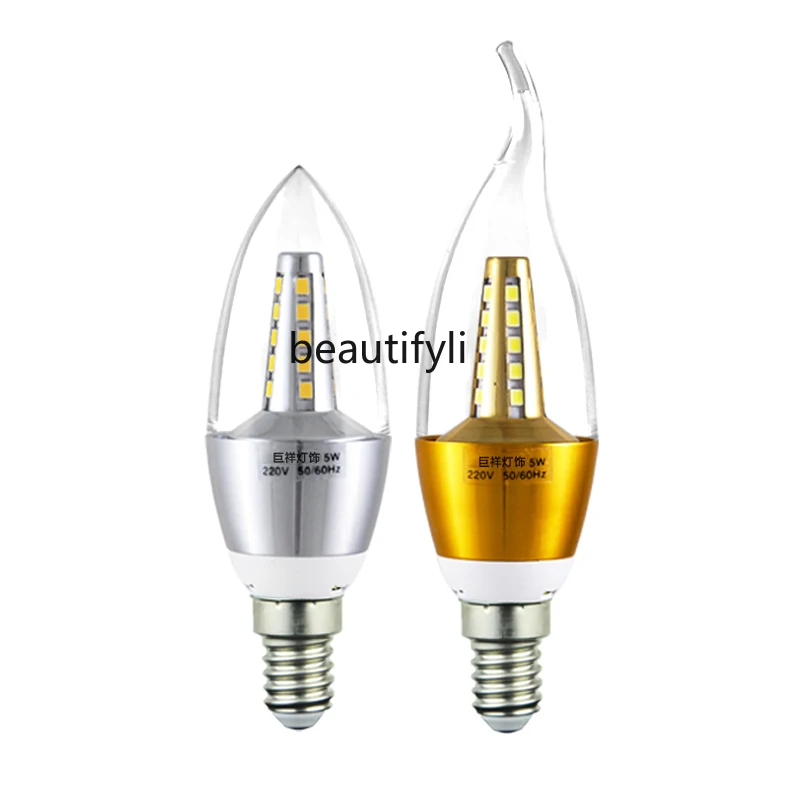 

CXH Small Screw Tip Bubble 5 LEDs Pull Tail Crystal Chandelier Light Source Energy Saving Lamp