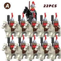 22pcsset koruit ming dynasty soldier warrior riding helmet weapon childrens building bricks blocks knight figures toys
