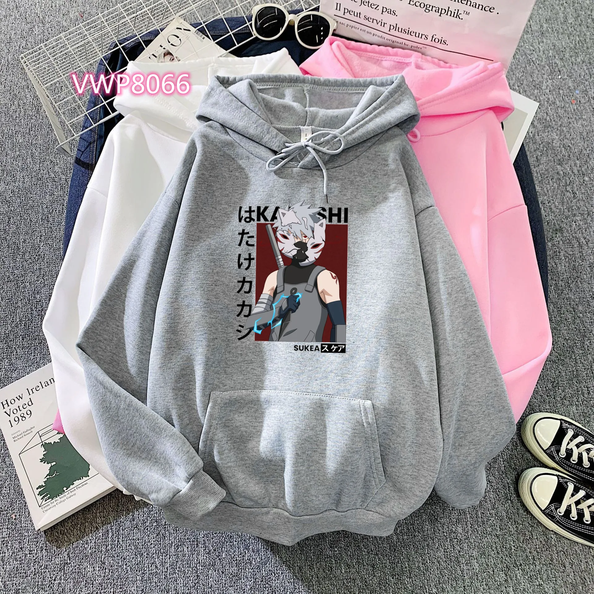 

Anime Hoodies Women Japanese Manga Printed Kakashi Fashion Tops Casual Sweatshirt Oversized Hoodie White Blouse Clothes Dropship