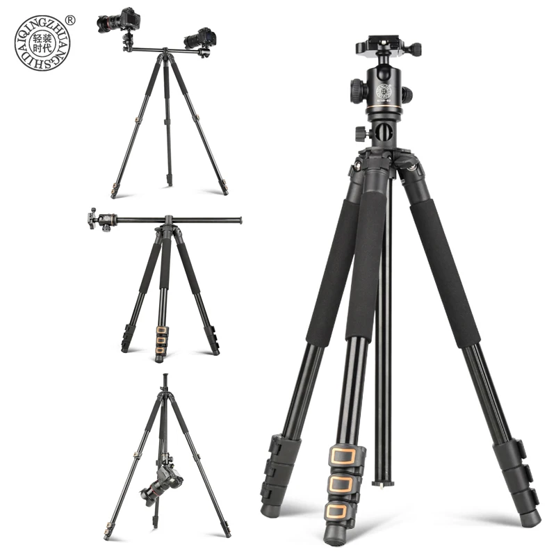 Высокий горизонтальный штатив QZSD Q298H 2 м для камер, Профессиональный Выдвижной Штатив с панорамной шаровой головкой, быстросъемный