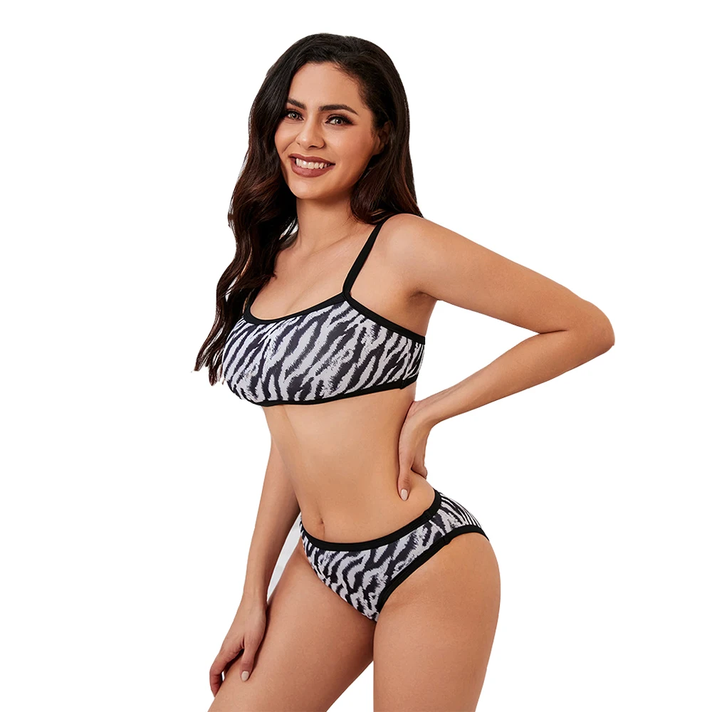 Nacular Bikini Women's Swimwear Push Up Swimsuit Plus Size Sexy Beachwear Brazilian Biquini Set Padded Leopard