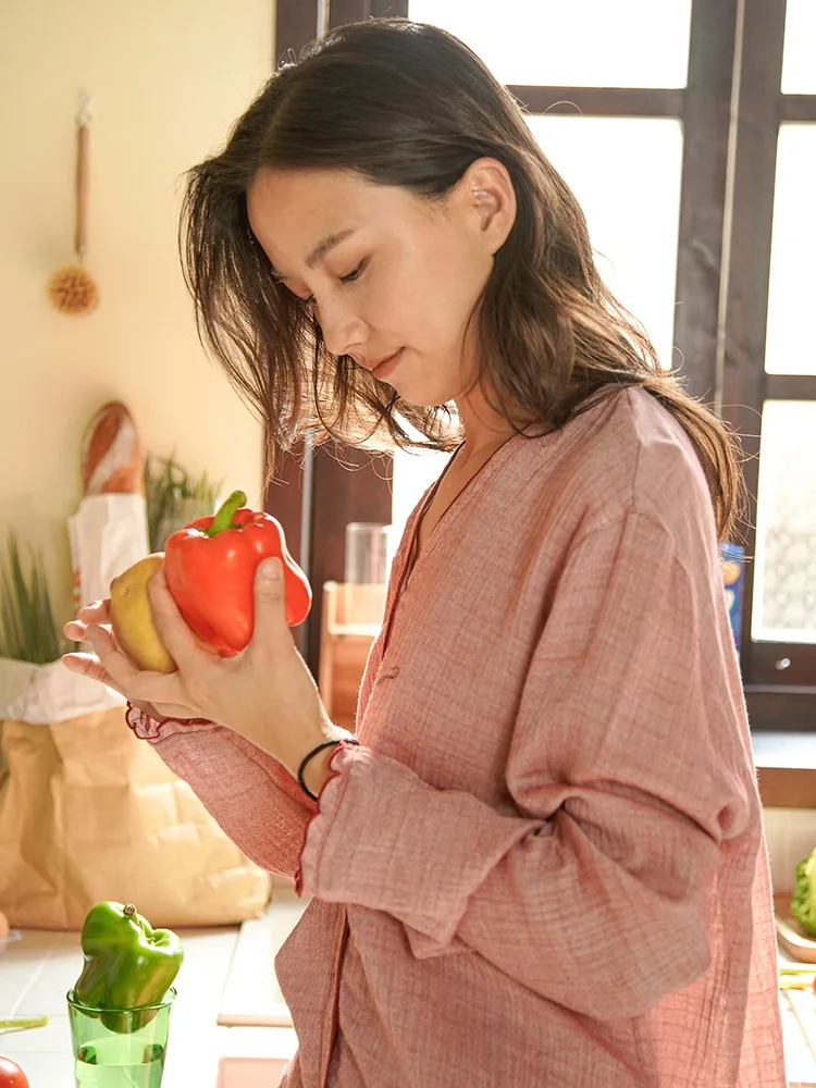 Dodo a Homewear Пижамы женские Новые весенне-осенние двухслойные из чистого хлопка с