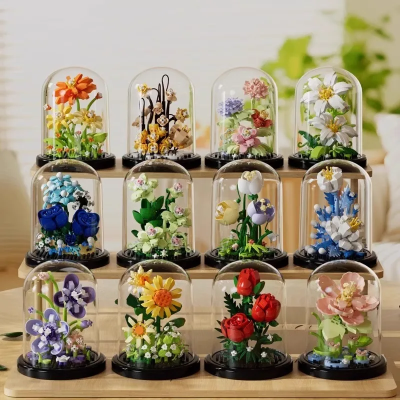 Цветок Yongsheng собирает строительные блоки бонсай миниатюрные модели