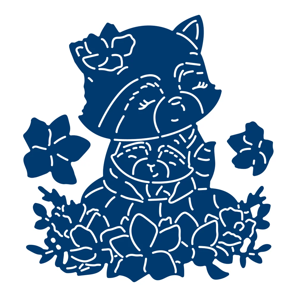 

Металлические Вырубные штампы в виде кошки и цветка для рукоделия, скрапбукинга, ремесла, изготовления, шаблон для фотоальбома, украшение р...