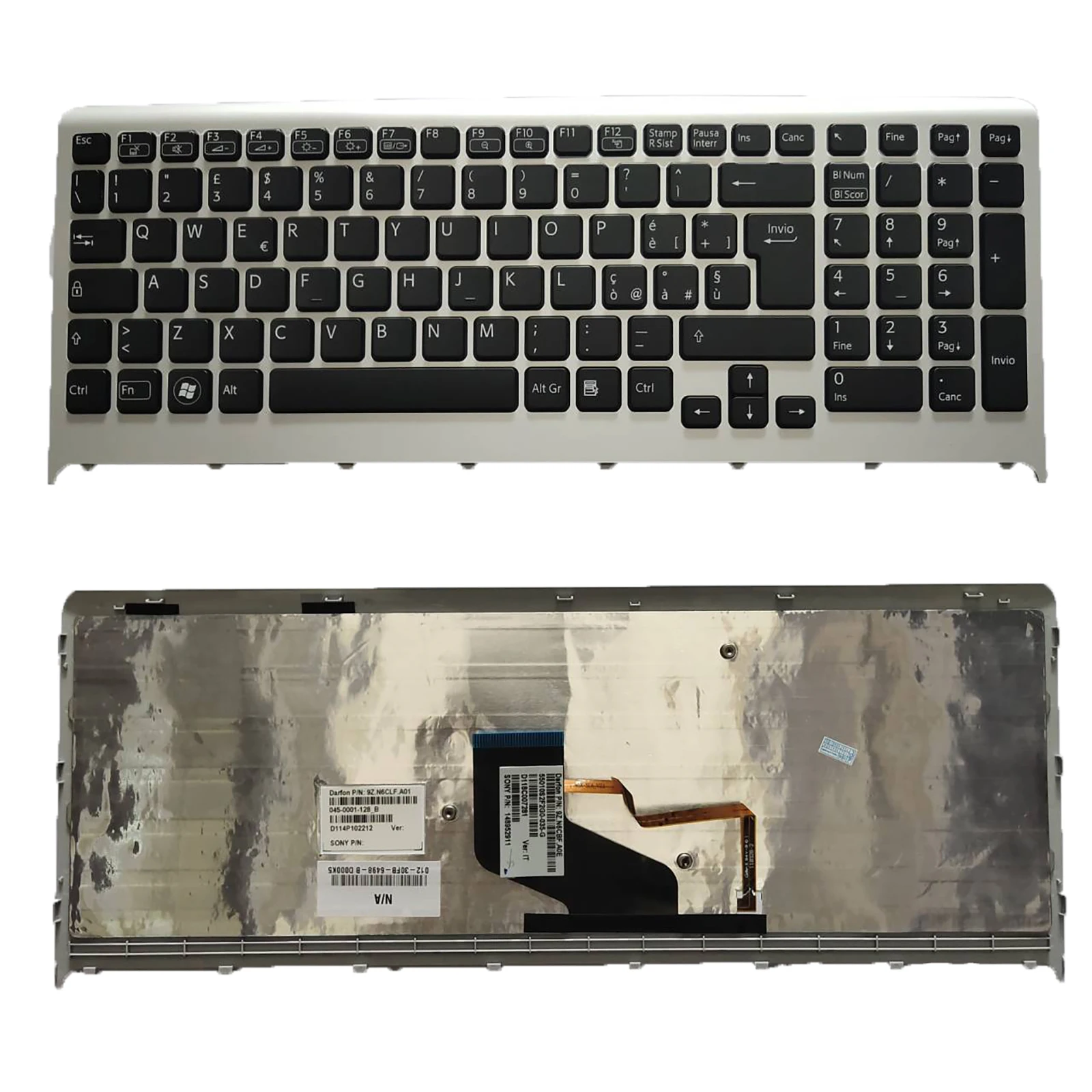 Новинка для SONY VAIO VPC-F215 Женская клавиатура с подсветкой серебряная рамка 14895293 F277