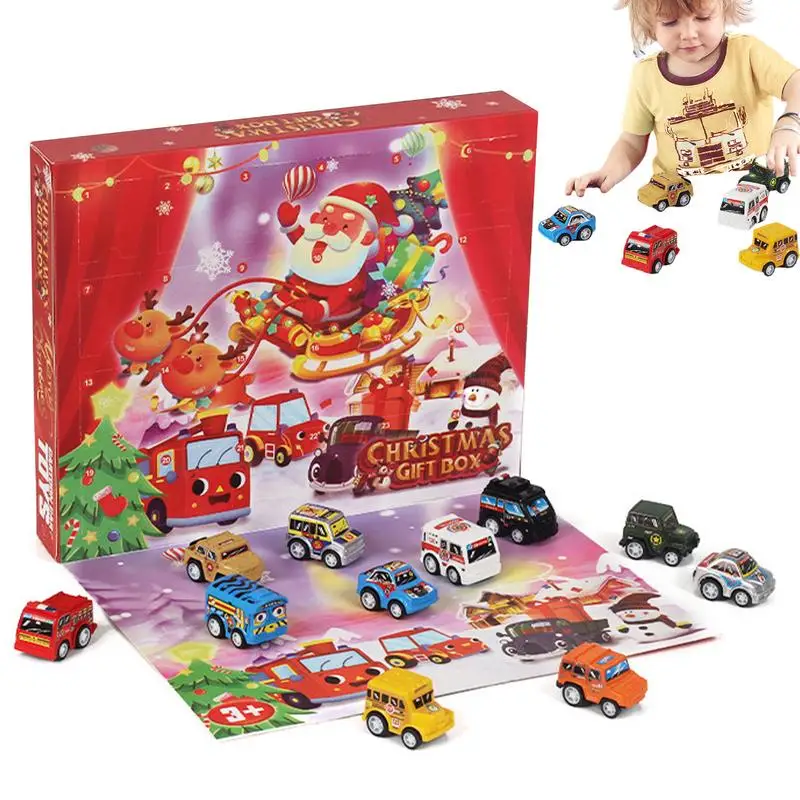 

24 Days Countdown Calendar Pull Back Vehicle Toy Cars Advent Calendar Pull Back Vehicles Countdown Calendar For Boys Girls