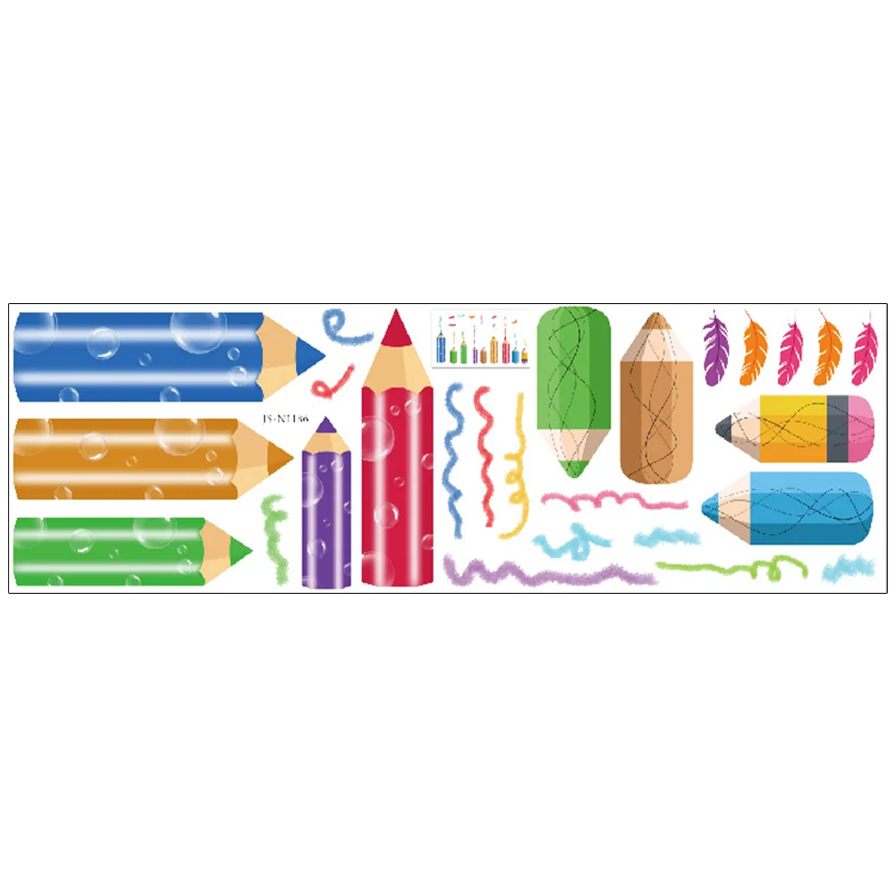 

1 Sheet of Pencils Wall Sticker Wall Decal Decor for Kids Room Nursery Playroom Kindergarten