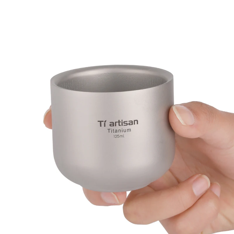 Титановая кружка Tiartisan для кемпинга противоожоговая посуда с двойными стенками