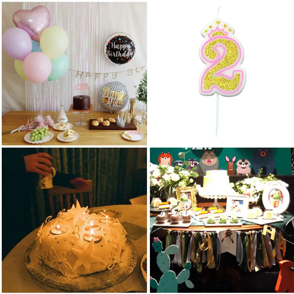 

2021, свечи на день рождения 0, 1, 2, 3, 4, 5, 6, 7, 8, 9, золотые детские свечи на день рождения для торта, товары для вечерние, декоративные свечи для тор...