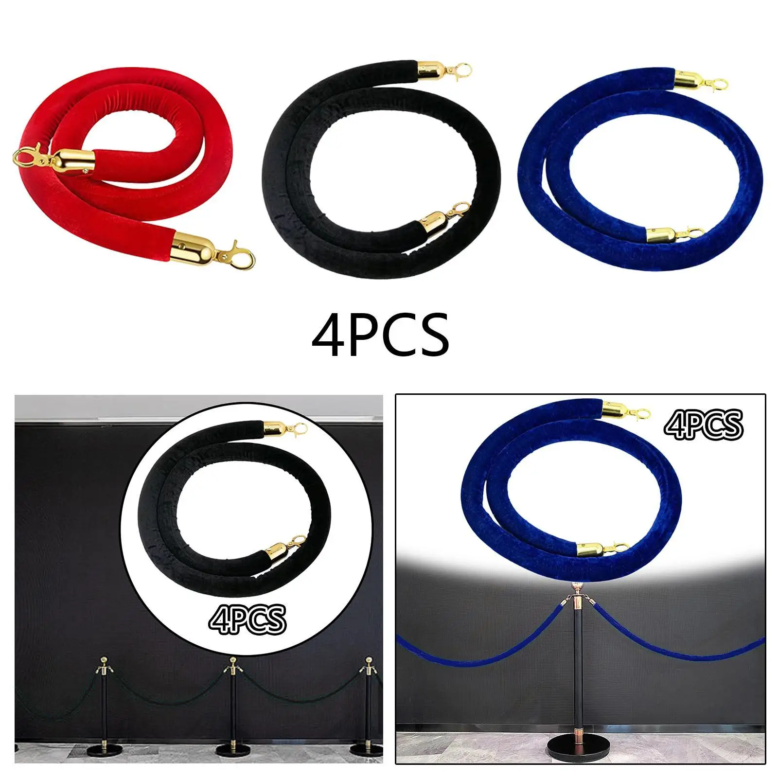 4 шт. Бархатная веревка для контроля толпы Защитные барьеры концертных залов