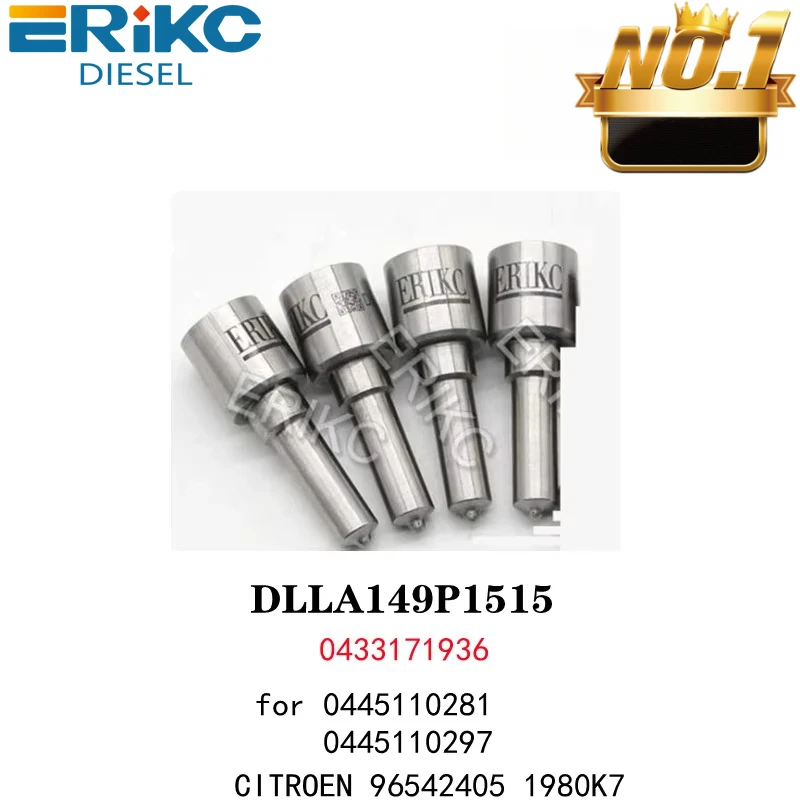 ERIKC 4 шт. DLLA149P1515 Форсунка DLLA 149 P 1515 OEM 0433171936 Common Rail 149P для 0445110297 0445110281 0445110259
