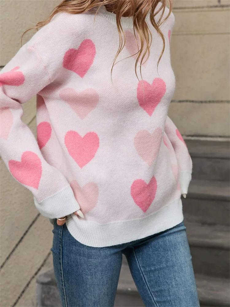 Женские вязаные свитера CHRONSTYLE на День святого Валентина пуловеры с длинным