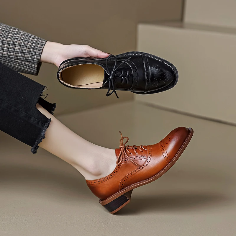 Новинка 2023 весенние женские туфли-лодочки из натуральной кожи модель 22-26 5 см